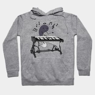 Cute Tadpole Playing Vibraphone In Love with Music (Vibraphonist Melody) Mallet Percussion Instrument Hoodie